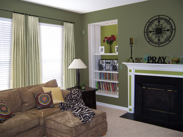 Dark Green Paint Colors Living Room