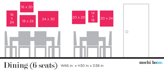 Wall Art Size Diagram with Dining